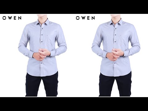 OWEN - Áo sơ mi dài tay Slimfit có túi họa tiết AS20739DT Giá chỉ 597K