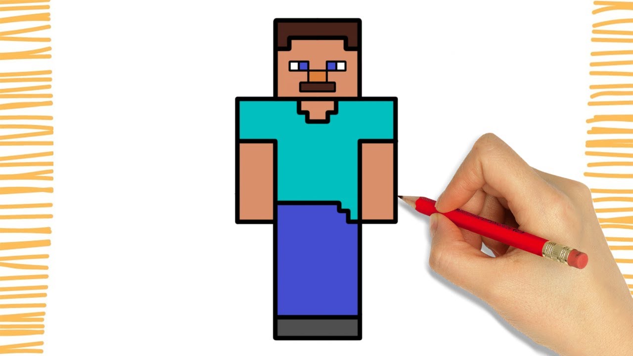 Como dibujar a STEVE MINECRAFT I Paso a Paso, image size:1280x720
