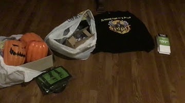 Spirit Halloween 2021 haul #14: sweatshirt, pumpkins, step pad/ try me buttons and price tags