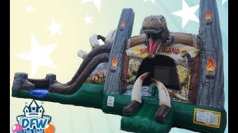 Jurassic Island Combo Bounce House with Dual Slides