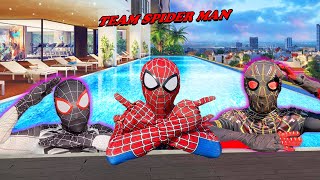 TEAM SPIDER MAN vs BAD GUY TEAM | SPECIAL LIVE ACTION STORY 3 - One Day At MANSION - Fun FLife TV