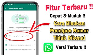 Cara Bisukan Notifikasi Telepon WA Nomor Tidak Diketahui