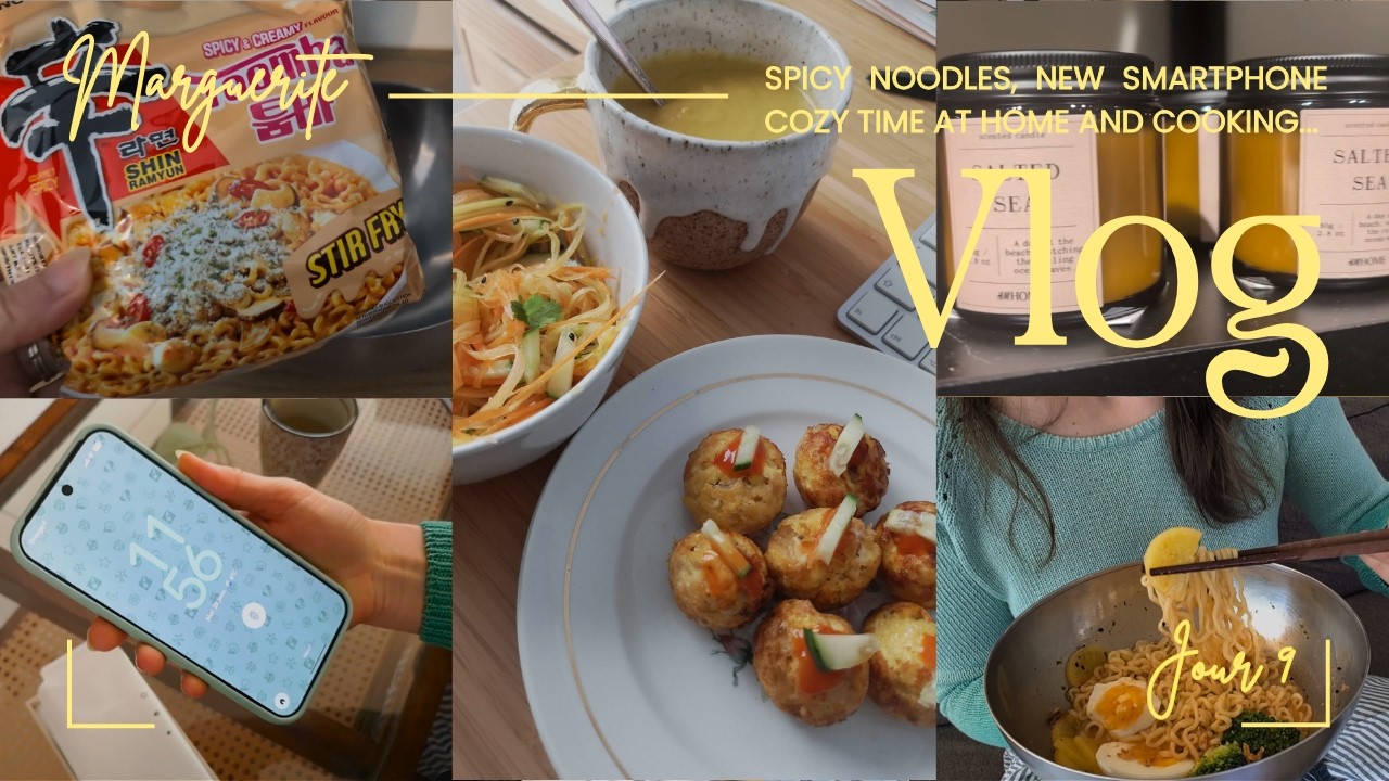 Unboxing my new smartphone, cooking spicy noodles and eggballs at home... - VLOG