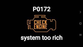 إرتفاع كمية البنزين ونقص كمية الهواء  في المحرك p0172 system too rich