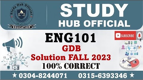 ENG101 GDB Solution Fall 2023 By Study Hub Official