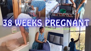 Episode 18: 38 weeks pregnant | bedroom clean with me | South African Youtuber