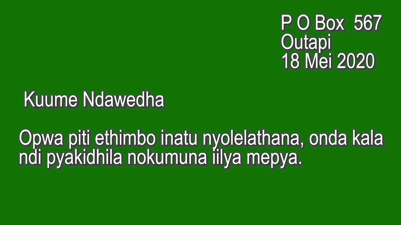 Oshidonga Grade9, Ombilive yopuukume