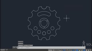 Making a 2D Practice drawing in AutoCAD with Polar array tool