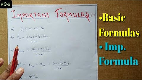 Geotech Engineering- Basic formulas of Soil mechanics / Important formulas (In Hindi)