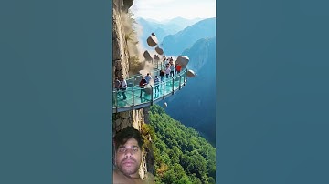 Massive Rockfall Obliterates Scenic Glass Bridge on Cliffside! #landslide #glassbridge