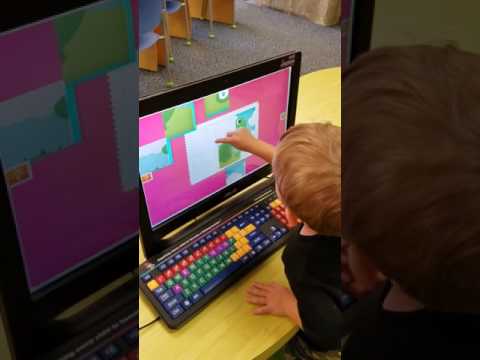 Arlo solving computer puzzle