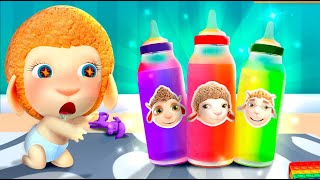 Baby Found Family Colored Bottles | Cartoon For Kids | Dolly And Friends 3D | Compilation