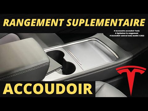 Accessoire accoudoir Tesla : Comment OPTIMISER le rangement ( Accoudoir  central tesla model 3 2022 ) 