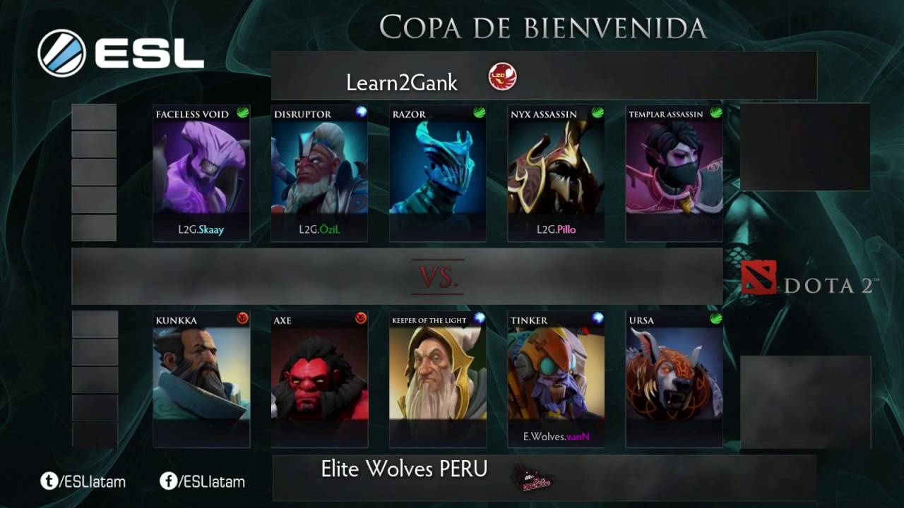 Copa de Bienvenida Dota 2 Cuartos de Final: Elite Wolves vs Learn2Gank ...