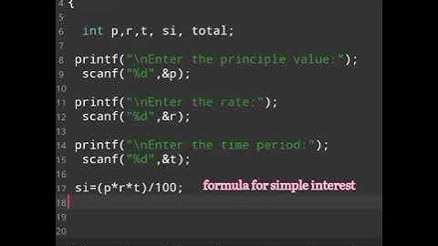 C program to calculate simple interest and Total amount. #expertskeys #cprogram
