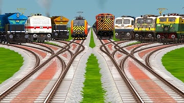 8️⃣ High-Speed Trains in India! Trains Crossing on Crazy Railroad Tracks? 😱 | BeamNG Train Videos