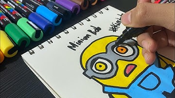 Drawing Bob The Minion with POSCA MARKERS!?! Epic Art Video! | ❗️WATCH FULL VIDEO❗️|