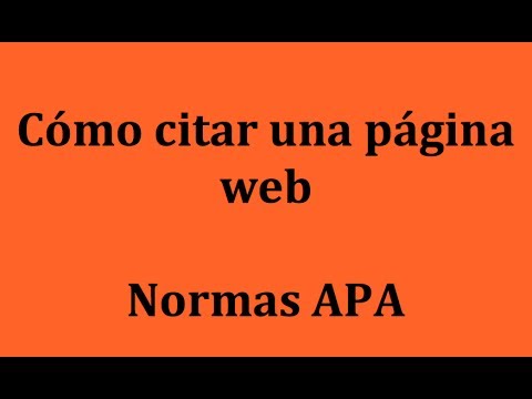 APA: Cómo citar una página web - YouTube