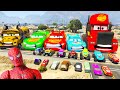 GTA V - FNAF and POPPY PLAYTIME CHAPTER 3 in the Epic New Stunt Race For MCQUEEN CARS by Trevor #999