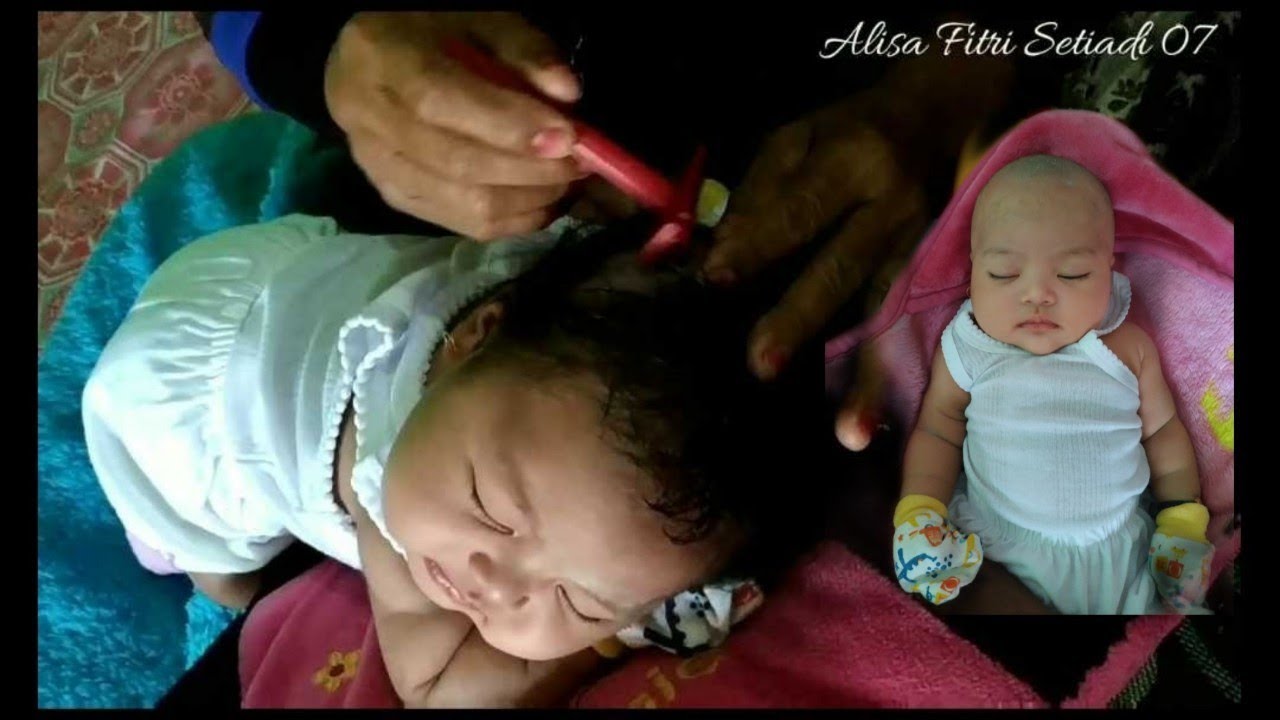 Cara Mencukur Gundul Rambut  Bayi  Alisa usia 37 hari 