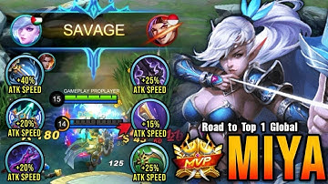 SAVAGE😱😱Insane Damage Miya Late Game Monster!! - Road To Top 1 Global Miya ~ MLBB