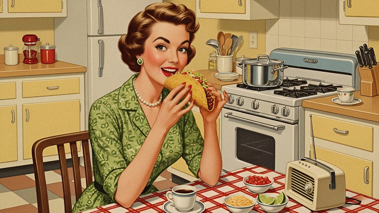 неспешный утренний завтрак | Расслабляющий джаз 50-х из старого кухонного радио