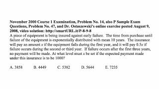 Exam P exercise for January 4, 2019