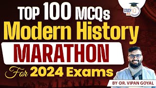 Top 100 MCQs Modern History Marathon for 2024 Exams Dr Vipan GoyallModern History MCQs for State PCS