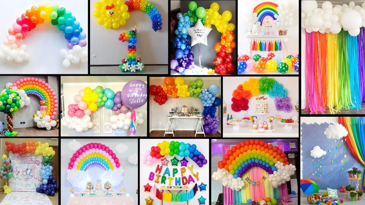 Rainbow Theme Birthday Decoration ideas