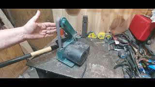 Harbor freight grinder sharpening a cold steel Is shovel