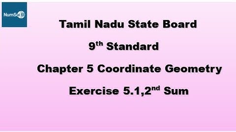 Tn 9th Maths Chapter 5 Coordinate Geometry Exercise 5.1,2nd Sum #9thmaths #9thmathschapter5 
