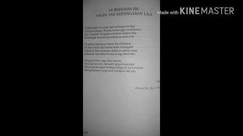Goenawan Mohamad -  Di Beranda Ini Angin Tak Kedengaran Lagi