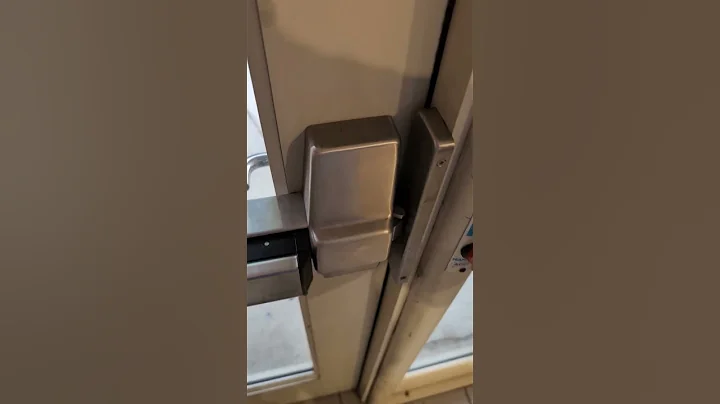 Two of the exiting automatic doors at Jabara Hall at WSU in Wichita, KS