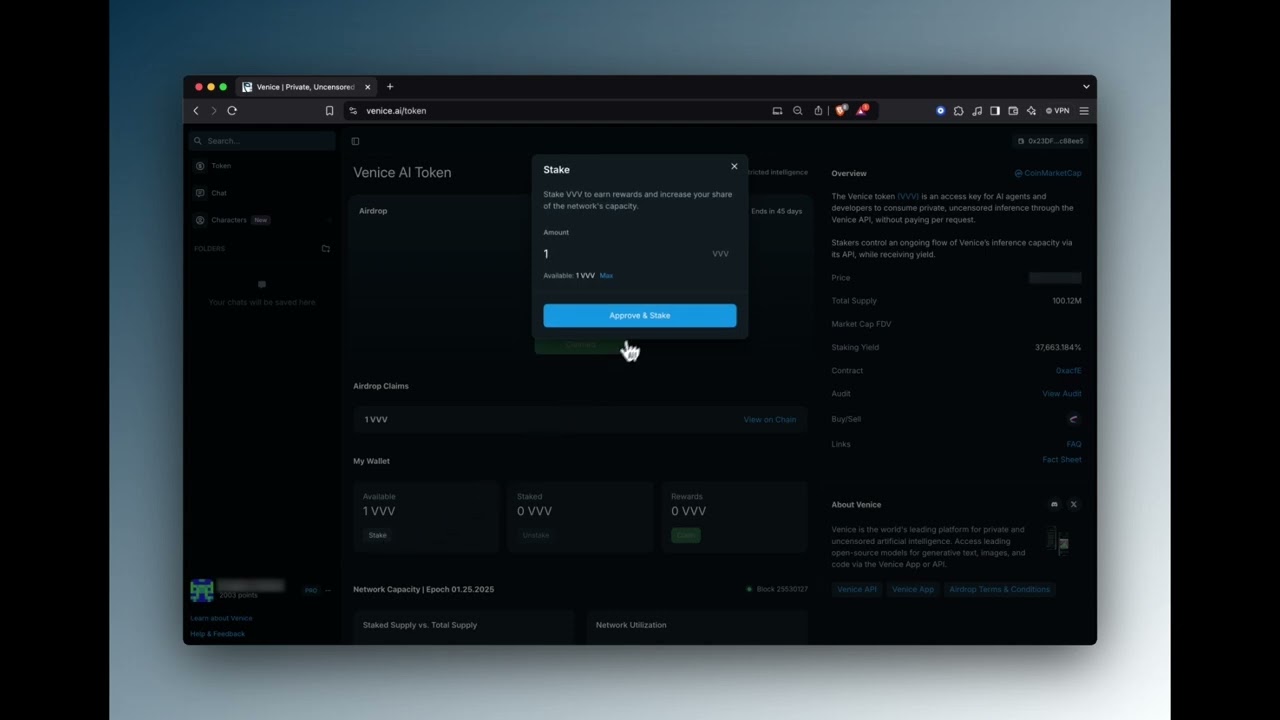 How to Stake Venice Token (VVV)
