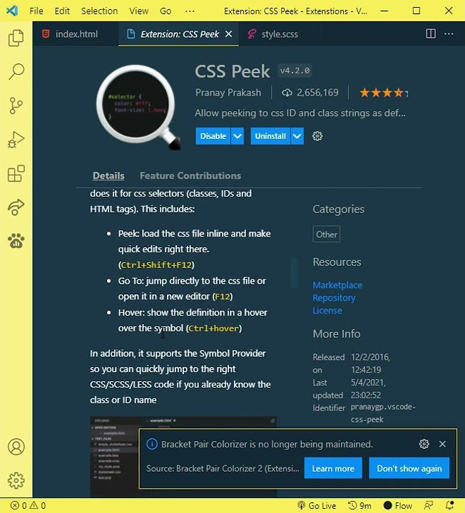 Best Vs Code Extension for Html & CSS | CSS Peak Extension | #shorts # ...