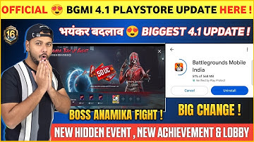 OFFICIAL 😍 Biggest Bgmi 4.1 Update Here | Bgmi Hidden New Event | Bgmi Anamika | Bgmi New Update