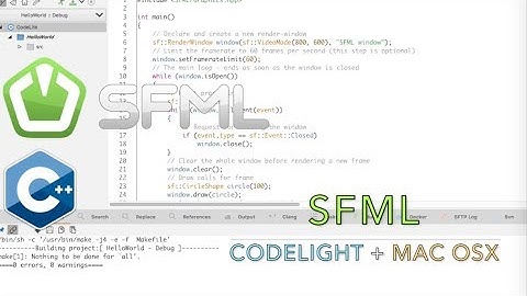 SFML with CodeLite on Mac OS [Setup]