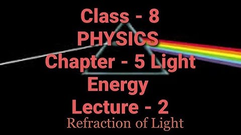 Class - 8 PHYSICS Chapter - 5 Light Energy Lecture - 2 ICSE Board
