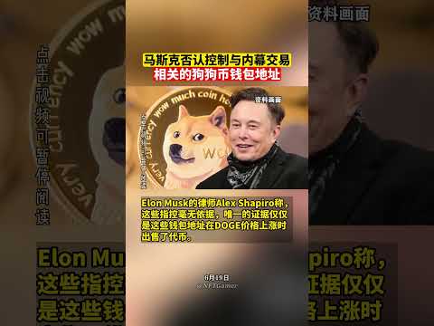 马斯克否认控制与内幕交易相关的狗狗币钱包地址