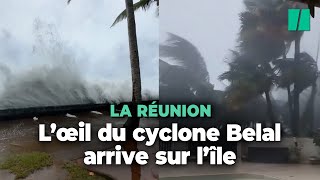 Les premières images de l’arrivée de l’œil du cyclone Belal à la Réunion