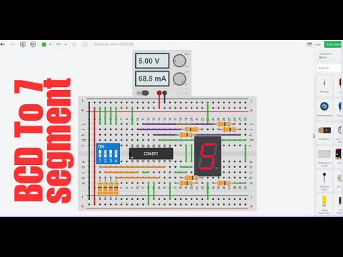 BCD to 7 segment display using Tinkercad - YouTube