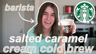 How To Make A Starbucks Salted Caramel Cream Cold Brew At Home // by a barista