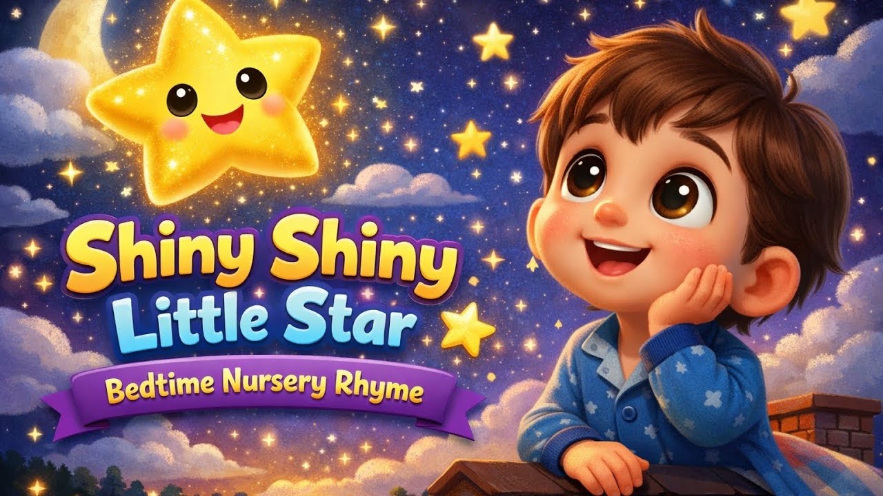 Shiny Shiny Little Star 🌟 | Bedtime Nursery Rhyme for Kids | Calm Sleep Song