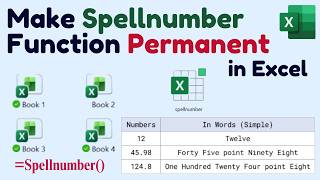 How to Make Spellnumber Function Permanent Across All Excel Workbooks
