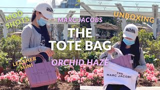 MARC JACOBS TOTE BAG MINI PURPLE ORCHID HAZE UNBOXING TRY ON | WHATS IN MY BAG | SPRING SUMMER 2022