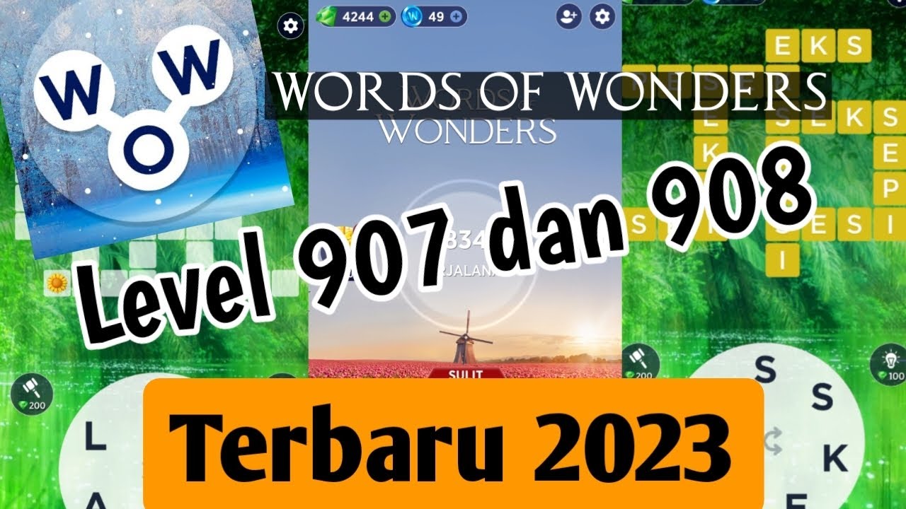 Level 907 Kunci Jawaban WOW Level 907 & 908 Bahasa Indonesia Words of Wonders ...