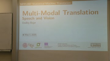 NPFL087 Lecture on Multi-Modal Machine Translation