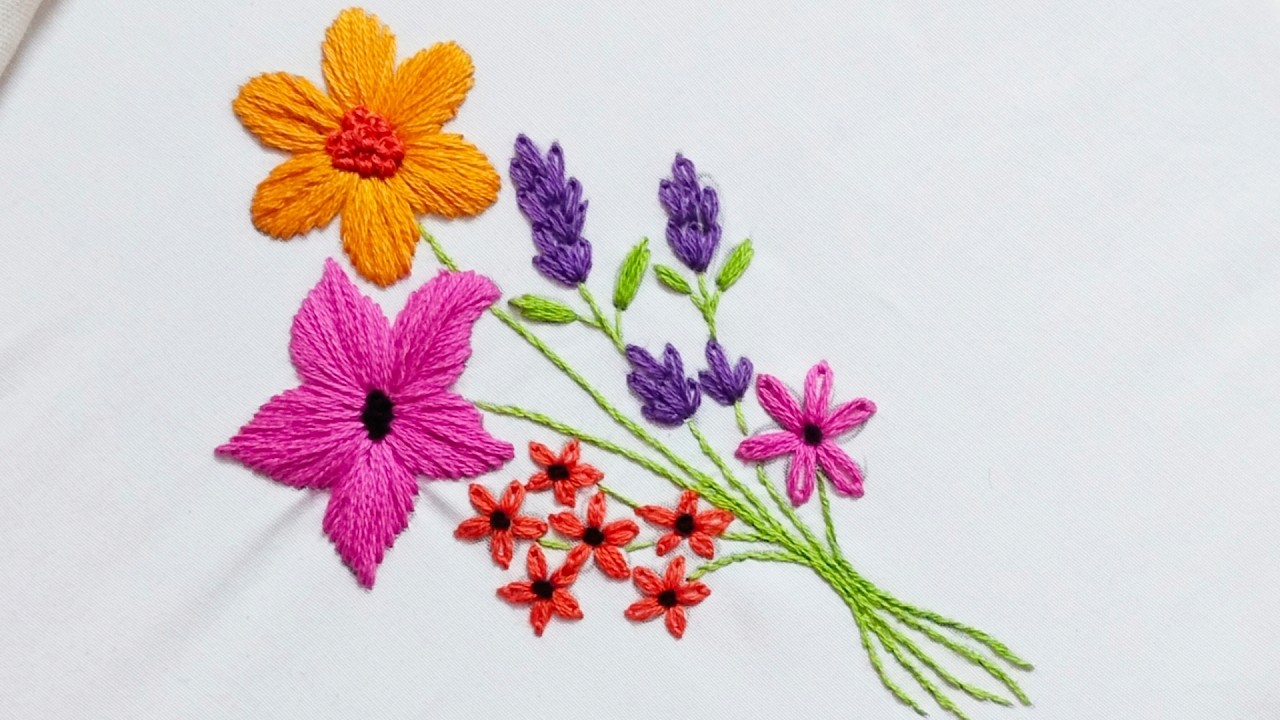 Beautiful Flower Embroidery Design | Hand Embroidery For Beginners |