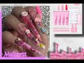 Makartt 💕Pink Poly Gel Kit | 5 XL Stiletto Full Cover Nails | Chunky Charms | Kawaii Style