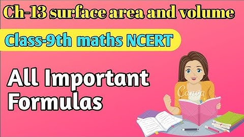 All Important formulas /Class-9th Maths ch-13 Surface area and volume
